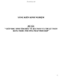 Sáng kiến kinh nghiệm THPT: Giúp học sinh tìm hiểu về bài toán và thuật toán bằng nhiều phương pháp phối hợp
