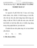 Ôn thi hóa học lớp 9 - BÀI 30: SILIC VÀ CÔNG NGHIỆP SILICAT