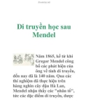 Di truyền học sau Mendel