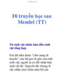 Di truyền học sau Mendel (TT)