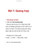 Bài 7: Quang hợp