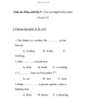 Giáo án tiếng anh lớp 5 - Test on English first term Period 33