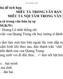 Bài giảng môn Ngữ văn lớp 9 - Chủ đề tích hợp: Miêu tả trong văn bản tự sự. Miêu tả nội tâm trong văn bản tự sự