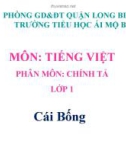 Bài giảng môn Tiếng Việt lớp 1 sách Cánh diều năm học 2019-2020 - Tuần 26: Chính tả Cái Bống (Trường Tiểu học Ái Mộ B)