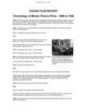 KODAK FILM HISTORY Chronology of Motion Picture Films - 1889 to 1939