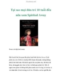 Tại sao mọi đứa trẻ 10 tuổi đều nên xem Spirited Away