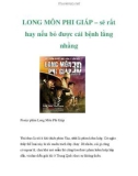 LONG MÔN PHI GIÁP – sẽ rất hay nếu bỏ được cái bệnh lằng nhằng