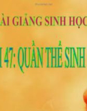 Bài giảng Sinh học 9 bài 47: Quần thể sinh vật