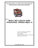 Sáng kiến kinh nghiệm: Một số cách giải phương trình bậc 4