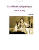 Đặc điểm từ vựng trong ca từ cải lương