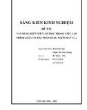 Sáng kiến kinh nghiệm THPT: Vận dụng kiến thức Số học trong việc lập trình giải các bài toán bằng ngôn ngữ C++