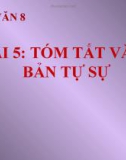 Bài giảng Tóm tắt văn bản tự sự - Ngữ văn 8