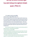 Vài nét về kiểm tra đánh giá học sinh bằng trắc nghiệm khách quan ( Phần 4)