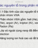 Bài giảng Chương 9: Các nguyên tố trong phân nhóm VIII