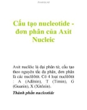 Cấu tạo nucleotide đơn phân của Axit Nucleic