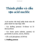 Thành phần và cấu tạo acid nuclêic