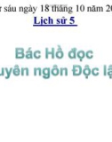 Bài giảng Lịch sử 5 bài 10: Bác Hồ đọc tuyên ngôn độc lập