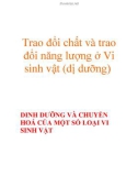 Trao đổi chất và trao đổi năng lượng ở Vi sinh vật (dị dưỡng)