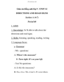 Giáo án tiếng anh lớp 5 - UNIT 12 DIRECTIONS AND ROAD SIGNS Section A (4-7) Period 60