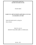 Tóm tắt Luận án Tiến sĩ Kỹ thuật điều khiển và Tự động hóa: Nghiên cứu, thiết kế hệ điều khiển động cơ tự nâng stator không lõi thép
