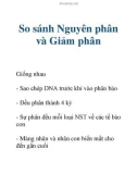 So sánh Nguyên phân và Giảm phân