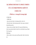 Giáo án Lịch sử lớp 7 : Tên bài dạy : SỰ HÌNH THÀNH VÀ PHÁT TRIỂN CỦA XÃ HỘI PHONG KIẾN Ở CHÂU ÂU (Thời sơ - trung kì trung đại)