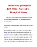 Mối quan hệ giữa Nguyễn Bỉnh Khiêm - Nguyễn Dữ Phùng Khắc KhoaN_3