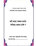 Đề thi HSG môn Tiếng Anh lớp 7