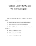 check list trƯỚc khi tỔ chỨc sỰ kiỆn