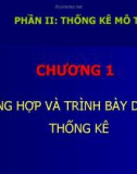 CHƯƠNG 1: TỔNG HỢP VÀ TRÌNH BÀY DỮ LIỆU THỐNG KÊ