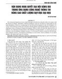 Vận dụng Nghị quyết Đại hội Đảng XIII trong ứng dụng công nghệ thông tin nâng cao chất lượng dạy học đại học