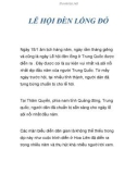 LỄ HỘI ĐÈN LỒNG ĐỎ