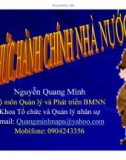 Bài giảng Tổ chức hành chính nhà nước - Nguyễn Quang Minh