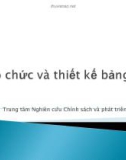 Bài giảng Tổ chức và thiết kế bảng hỏi