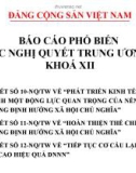 Báo cáo Phổ biến các nghị quyết Trung ương 5 khoá XII