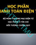 Bài giảng Thanh toán điện tử: Chương 1 - ĐH Thương Mại