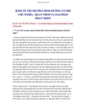 LÝ THUYẾT MÔN KINH TẾ THỊ TRƯỜNG ĐỊNH HƯỚNG XÃ HỘI CHỦ NGHĨA : QUAN NIỆM VÀ GIẢI PHÁP PHÁT TRIỂN