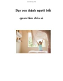 Dạy con thành người biết quan tâm chia sẻ