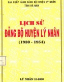 Ebook Lịch sử Đảng bộ huyện Lý Nhân (1930-1954): Phần 1