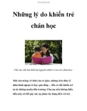 Những lý do khiến trẻ chán học