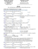 Đề thi học kì 1 môn Hóa học lớp 10 năm 2021-2022 có đáp án - Trường THPT chuyên Nguyễn Tất Thành