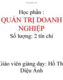 Bài giảng Quản trị doanh nghiệp: Chương 2 - GV. Hồ Thị Diệu Ánh