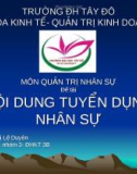 Môn quản trị nhân sự đề tài Nội dung tuyển dụng nhân sự