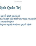 Bài giảng môn Quản trị học - Chương 5: Quyết định quản trị