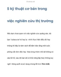 5 kỹ thuật cơ bản trong việc nghiên cứu thị trường