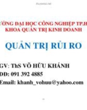 Bài giảng quản trị rủi ro - Ths.Võ Hữu Khánh