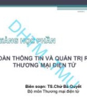 Bài giảng An toàn thông tin và quản trị rủi ro thương mại điện tự: Chương 1 - TS. Chử Bá Quyết