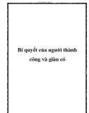 Bí quyết của người thành công và giàu có.