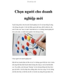 Chọn người cho doanh nghiệp mới