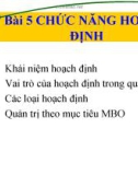 Bài giảng Bài 5: Chức năng hoạch định